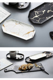 White Black Golden Ceramic Dishes And Plate