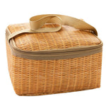 Waterproof Rattan Lunch Bags Food Storage Container Portable Lunch Box