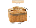 Waterproof Rattan Lunch Bags Food Storage Container Portable Lunch Box