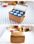 Waterproof Rattan Lunch Bags Food Storage Container Portable Lunch Box