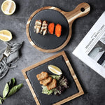 Solid Wood Slate Dinner Plate
