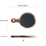 Solid Wood Slate Dinner Plate
