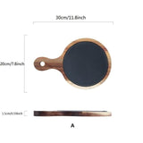 Solid Wood Slate Dinner Plate