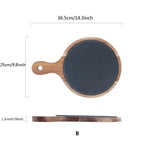 Solid Wood Slate Dinner Plate