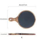 Solid Wood Slate Dinner Plate