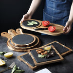 Solid Wood Slate Dinner Plate