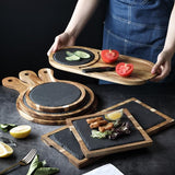 Solid Wood Slate Dinner Plate