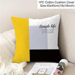 Frigg Yellow Black Geometric Pattern Square Cushion Cover