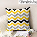 Frigg Yellow Black Geometric Pattern Square Cushion Cover