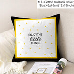 Frigg Yellow Black Geometric Pattern Square Cushion Cover