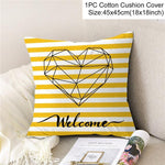 Frigg Yellow Black Geometric Pattern Square Cushion Cover