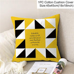Frigg Yellow Black Geometric Pattern Square Cushion Cover