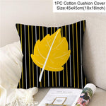 Frigg Yellow Black Geometric Pattern Square Cushion Cover