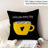 Frigg Yellow Black Geometric Pattern Square Cushion Cover