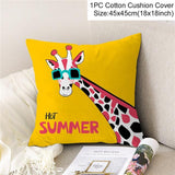 Frigg Yellow Black Geometric Pattern Square Cushion Cover