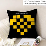 Frigg Yellow Black Geometric Pattern Square Cushion Cover