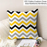 Frigg Yellow Black Geometric Pattern Square Cushion Cover