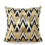 Black Golden Leaves Cushion Bronzing Gold