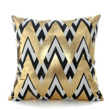 Black Golden Leaves Cushion Bronzing Gold