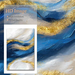 Blue Gold Abstract Canvas Painting