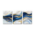 Blue Gold Abstract Canvas Painting