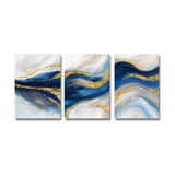 Blue Gold Abstract Canvas Painting