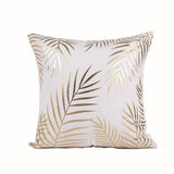 Black Golden Leaves Cushion Bronzing Gold