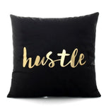 Black Golden Leaves Cushion Bronzing Gold