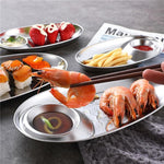 Plate Stainless Steel Fast Food Oval Sushi Plate