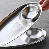 Plate Stainless Steel Fast Food Oval Sushi Plate
