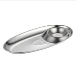 Plate Stainless Steel Fast Food Oval Sushi Plate