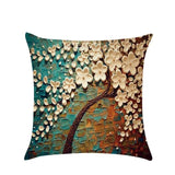 Pillow Cushion Vintage Flower Cotton Linen Pillow Case