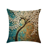 Pillow Cushion Vintage Flower Cotton Linen Pillow Case