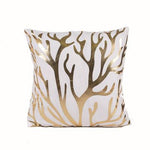 Black Golden Leaves Cushion Bronzing Gold