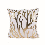 Black Golden Leaves Cushion Bronzing Gold