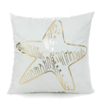 Black Golden Leaves Cushion Bronzing Gold