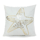 Black Golden Leaves Cushion Bronzing Gold