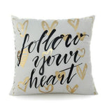 Black Golden Leaves Cushion Bronzing Gold