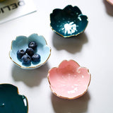 Cherry Blossom Trinket Plate Sauce Dish Flower Bowl