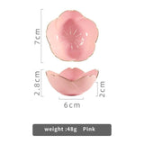 Cherry Blossom Trinket Plate Sauce Dish Flower Bowl